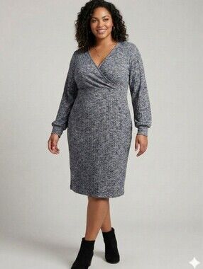 TORRID Hacci Ribbed Faux Wrap Sweater Dress - Size 1X